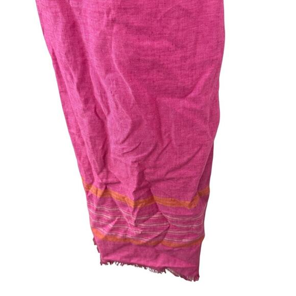 Liz Claiborne Sport 100% Linen Pink Sleeveless Maxi Dress Fringe Trim NWT sz 8 - Picture 8 of 16